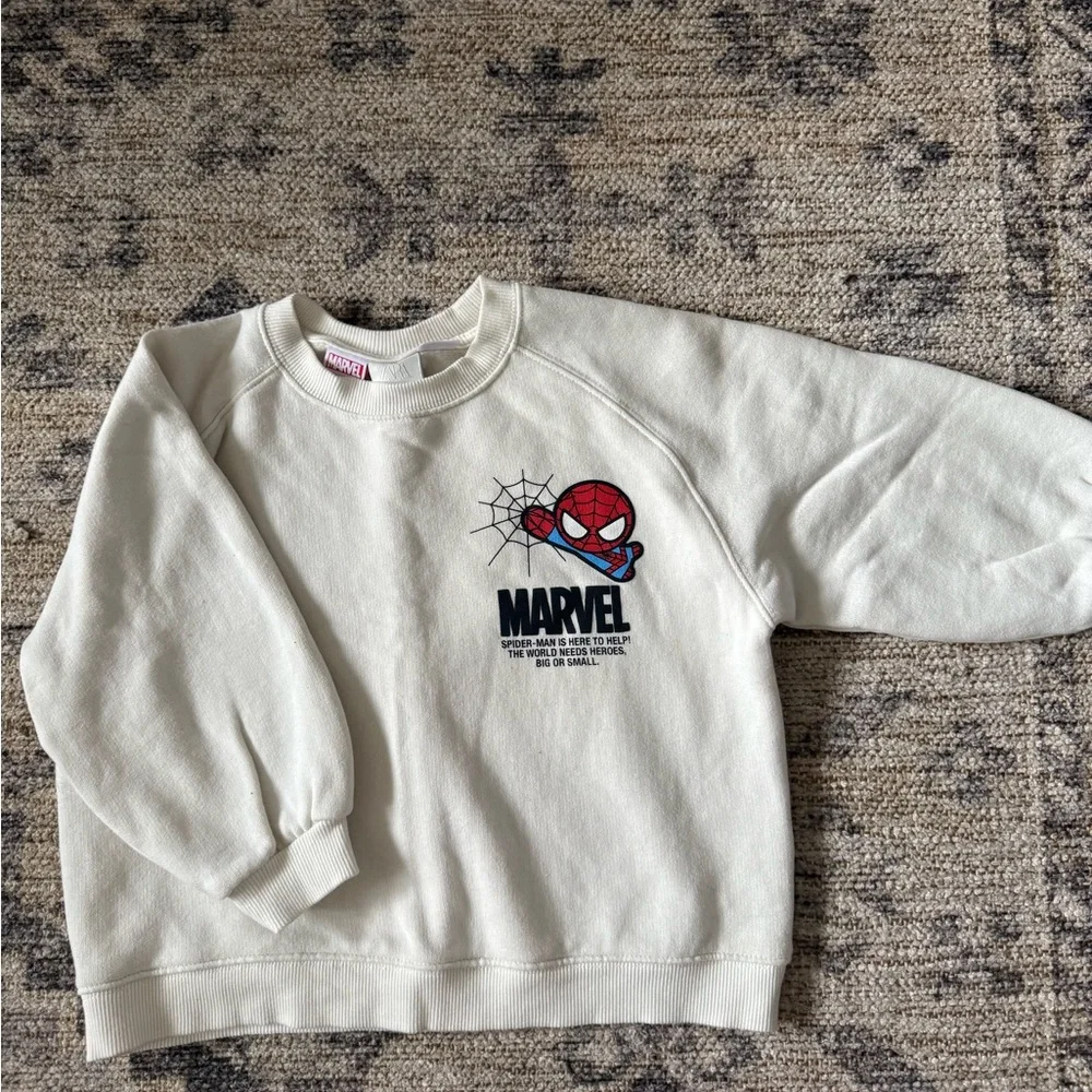 ZARA Marvel Spider-Man Kids Sweatshirt - White - Picture 2 of 2